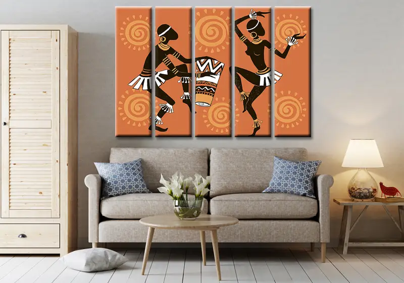 African Culture Dancer, African Ethnic Canvas, Retro African Wall Art, Canvas Print, African Painting, African Wall Decor, African Art - 7