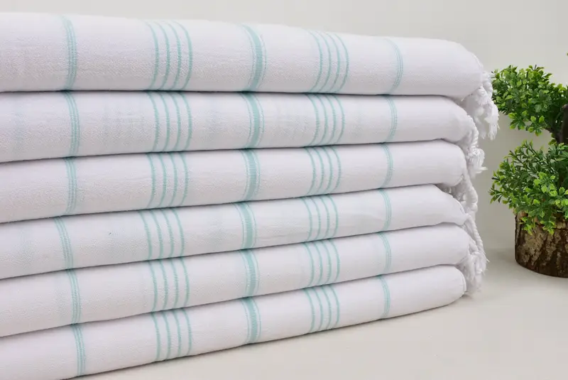 Welcome Wedding Gift, Thin towel, Fouta towel, Authentic Turkish hammam peshtemal, Organic Turkish towel, 70x40 Cotton Striped Towel, Spa Towel - 3