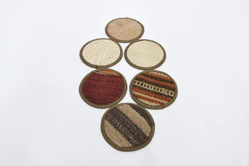 Red and White Striped Coaster, Non-Slip Coffee Coaster