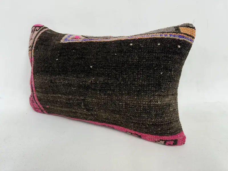 Boho Chic Pillow Sham, Antique Pillows, Cushion, Anatolian Pillow Cover, Vintage Pillow, Throw Kilim Pillow, 12x20 Pink Pillow Case - 4
