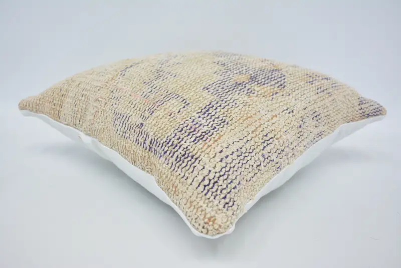 Pillow Sham, Turkish Pillow, Rustic Cushion, Ethnical Kilim Rug Pillow, Farmhouse Pillow Sham, Interior Designer Pillow, 16x16 Beige Cushion Cover - 6
