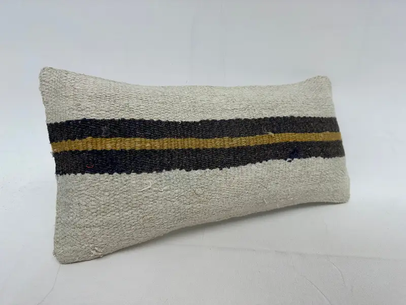 Turkish Kilim Pillow, Toss Pillow Sham, Cushion Cover, Oriental Pillow, Home Decor Pillow, Boho Pillow, 10x20 Beige Cushion, Custom Cushion Cover - 2