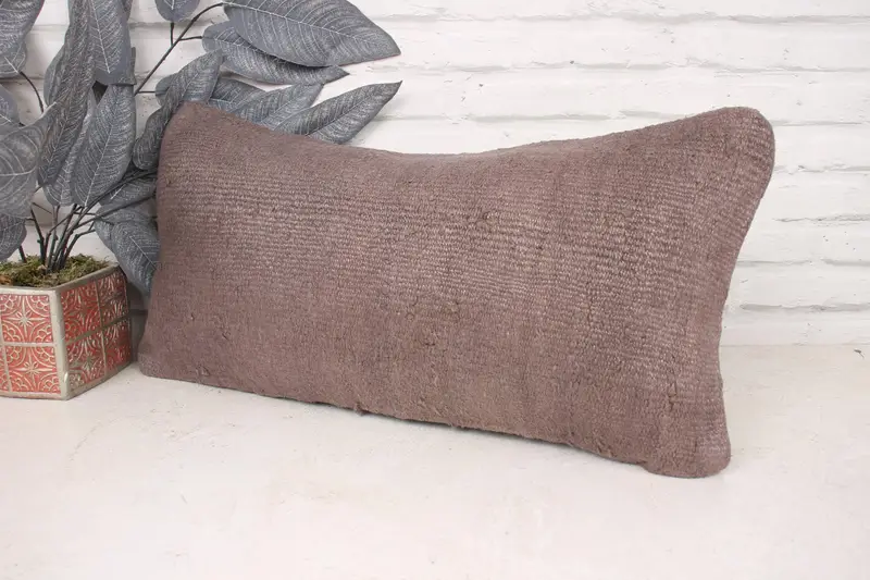 Farmhouse Cushion Cover, 12x24 Brown Cushion Cover, Interior Designer Pillow, Vintage Kilim Throw Pillow, Antique Pillows, Cushion Case - 4