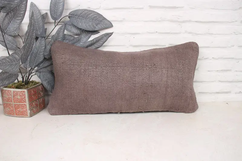 Farmhouse Cushion Cover, 12x24 Brown Cushion Cover, Interior Designer Pillow, Vintage Kilim Throw Pillow, Antique Pillows, Cushion Case - 1