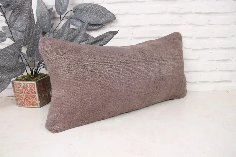 Farmhouse Cushion Cover, 12x24 Brown Cushion Cover, Interior Designer Pillow, Vintage Kilim Throw Pillow, Antique Pillows, Cushion Case - 3