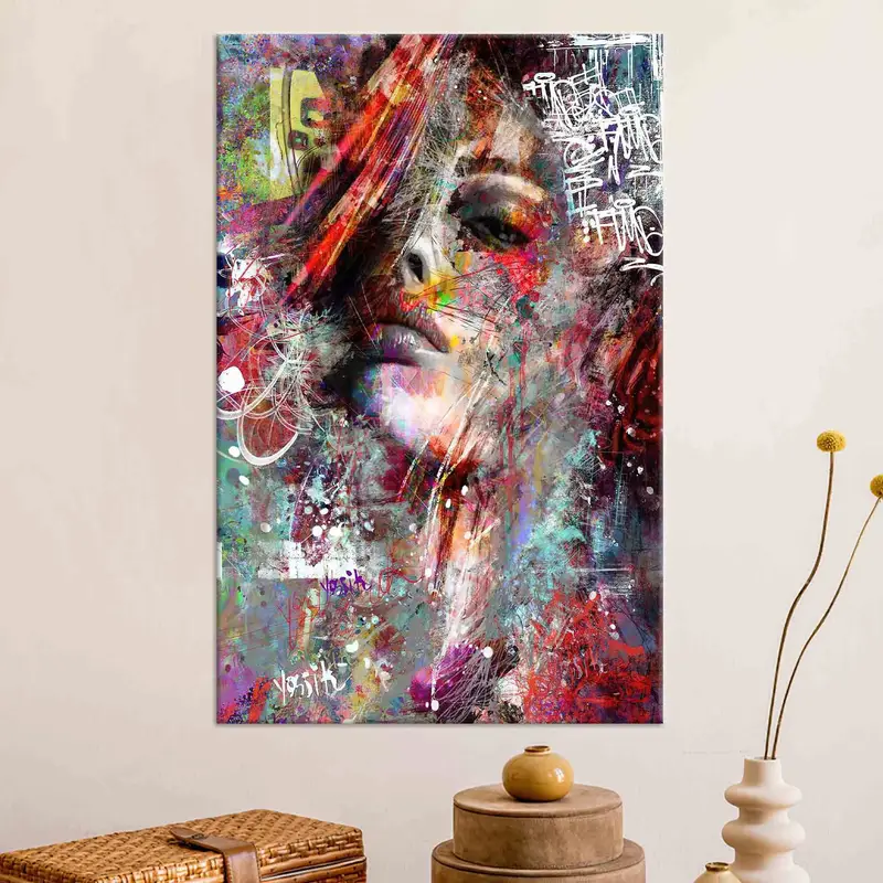 Colorful Woman Wall Art, Abstract Woman Canvas, Nordic Girl Poster, Woman Wall Art, Girl Room Decor, Abstract Girl Wall Art,  Canvas Decor, - 5