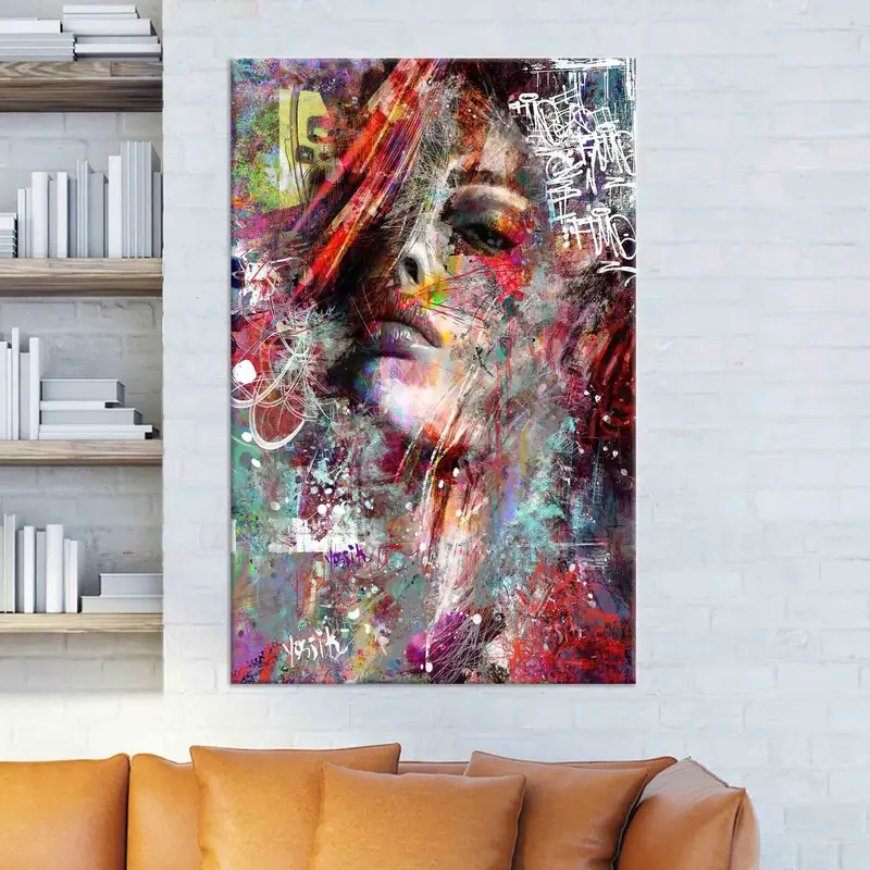 Colorful Woman Wall Art, Abstract Woman Canvas, Nordic Girl Poster, Woman Wall Art, Girl Room Decor, Abstract Girl Wall Art,  Canvas Decor, - 4