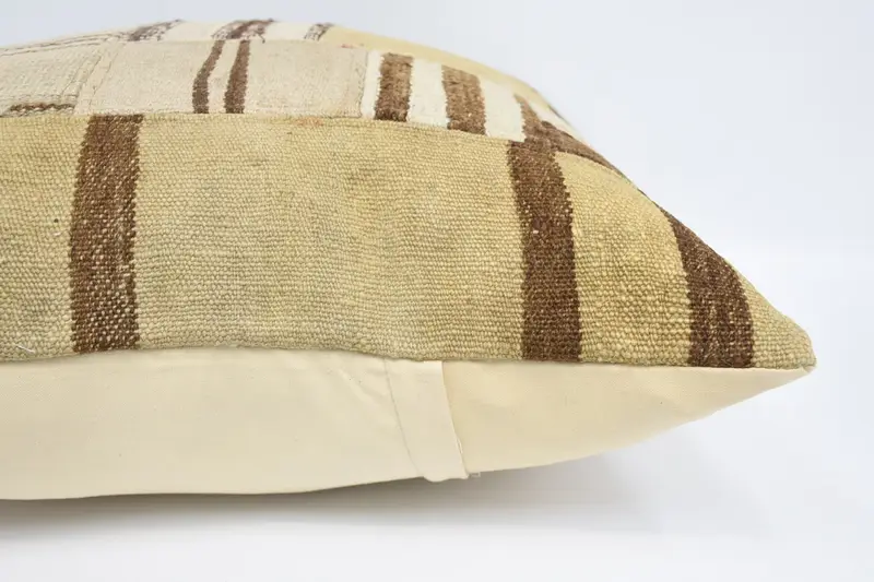Pillow for Sofa, Pillow Cover, Gift Pillow, Nomadic Cushion Case, Accent Pillow Sham, Kilim Pillow, 24x24 Beige Cushion Cover - 5