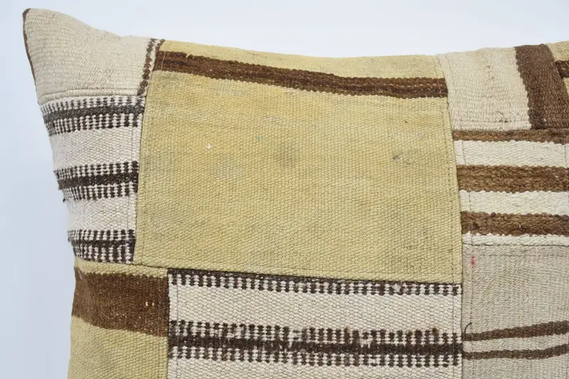 Pillow for Sofa, Pillow Cover, Gift Pillow, Nomadic Cushion Case, Accent Pillow Sham, Kilim Pillow, 24x24 Beige Cushion Cover - 2