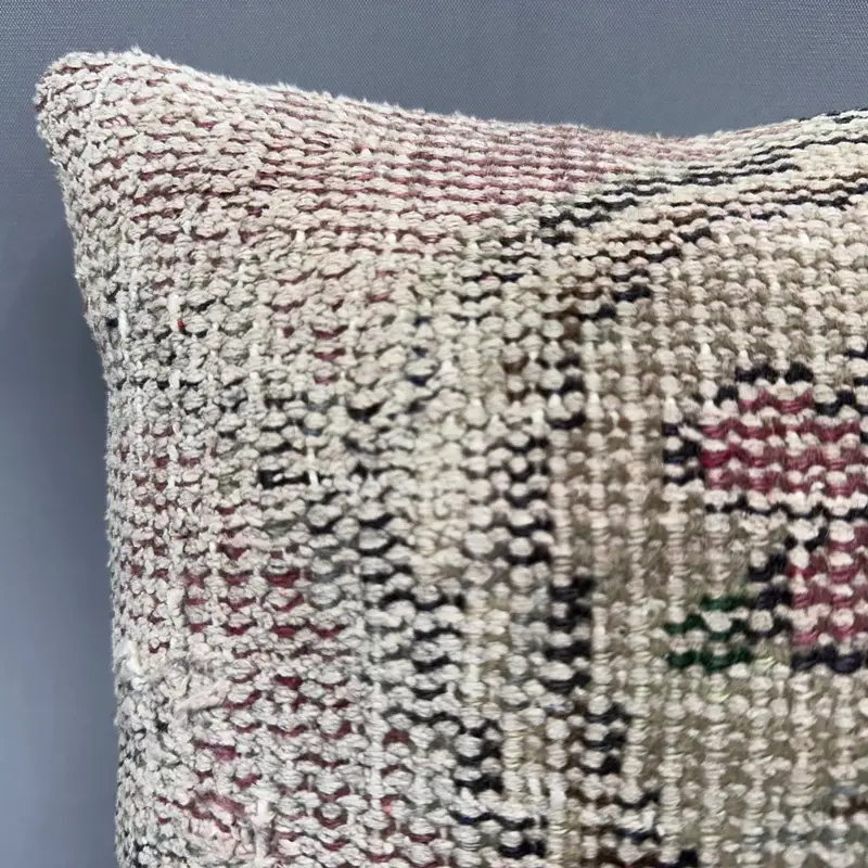 Interior Designer Pillow, Accent Throw Pillow Cover, Cushion, 12x12 Beige Pillow Cover, Ethnical Kilim Rug Pillow, Turkish Kilim Pillow - 5