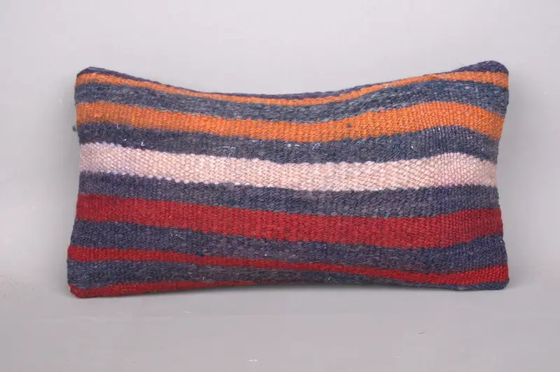 Boho Pillow Sham Cover, Ethnic Pillow Case, 8x16 Red Pillow Case, Gift Pillow, Pillow for Couch, Pillow Cover, Knitted Cushion Cover - 4
