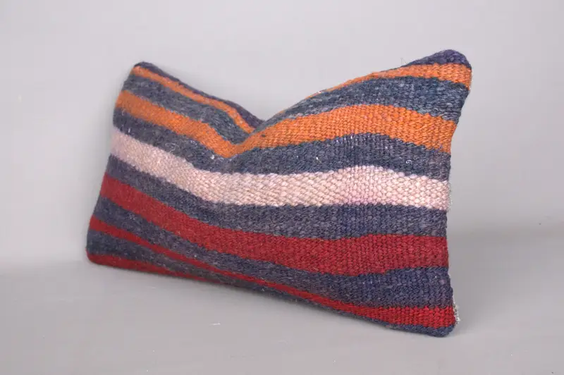 Boho Pillow Sham Cover, Ethnic Pillow Case, 8x16 Red Pillow Case, Gift Pillow, Pillow for Couch, Pillow Cover, Knitted Cushion Cover - 3