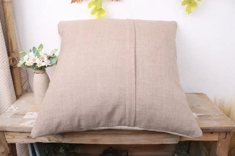 Handmade Kilim Cushion, Handwoven Pillow Cover Pillow Sham, Boho Pillow Sham Cover, Pillow Case, Turkish Kilim Pillow, 20x20 White Cushion - 7