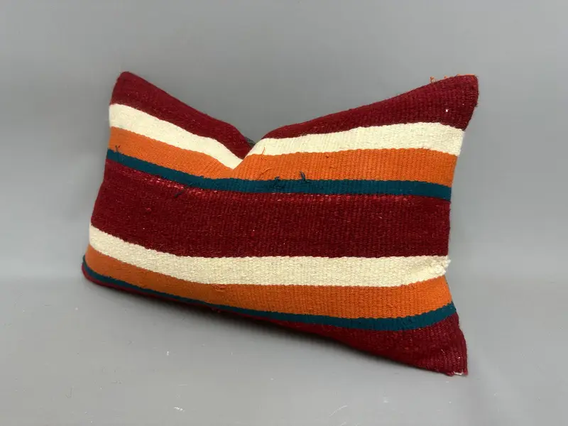 Kilim Pillow, Antique Pillows, Outdoor Patio Pillow, 12x20 Red Pillow Sham, Pillow Sham, Square Throw Pillow Case, Kilim Pillow Cover - 3
