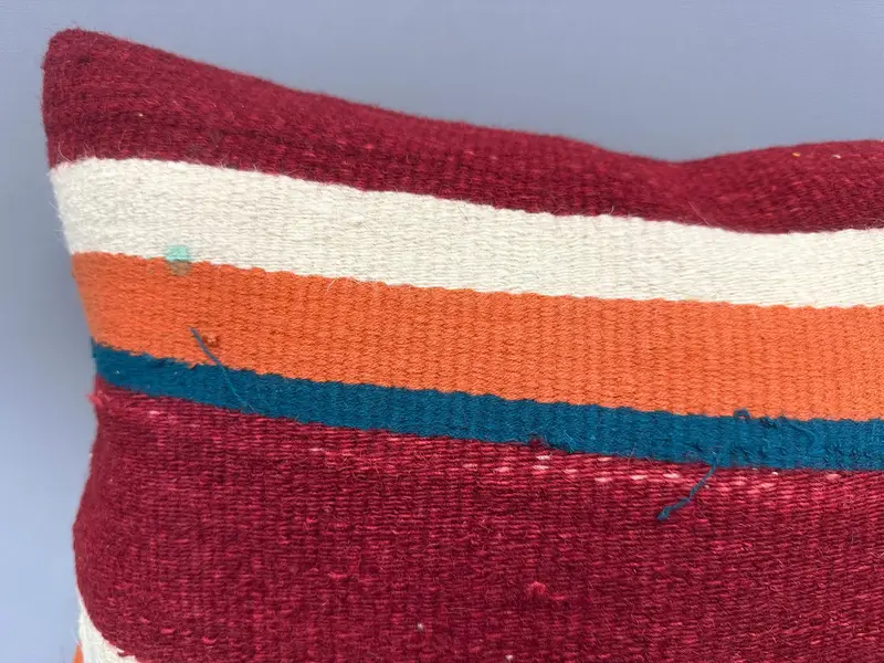 Kilim Pillow, Antique Pillows, Outdoor Patio Pillow, 12x20 Red Pillow Sham, Pillow Sham, Square Throw Pillow Case, Kilim Pillow Cover - 5