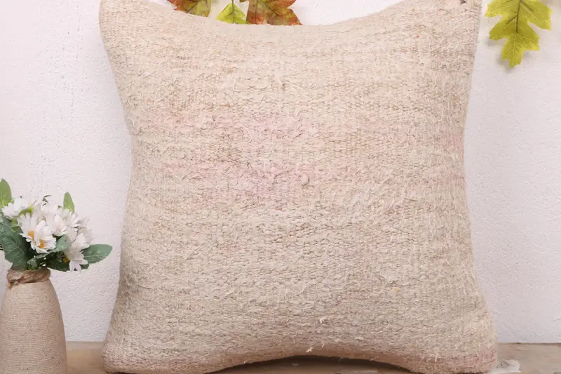 18x18 Beige Pillow Cover, Gift Pillow, Interior Designer Pillow, Living Room Throw Pillow Cover, Turkish Pillow, Cushion Cover, Vintage Pillow Cover - 2