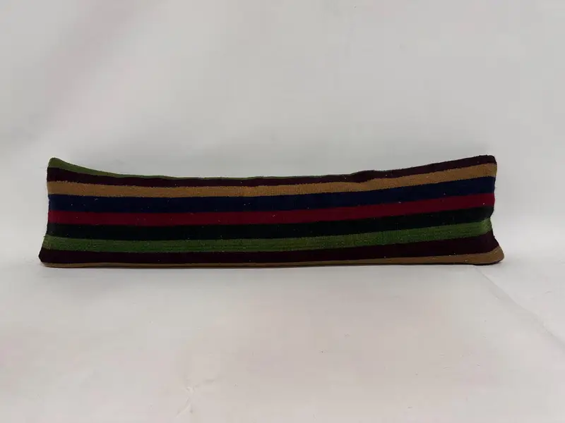 Boho Pillow, Ethnical Kilim Rug Pillow, Turkish Kilim Pillow, 12x48 Green Pillow Case, Pillow Case, Wholesale Pillow Cover, Garden Pillow Cover - 1