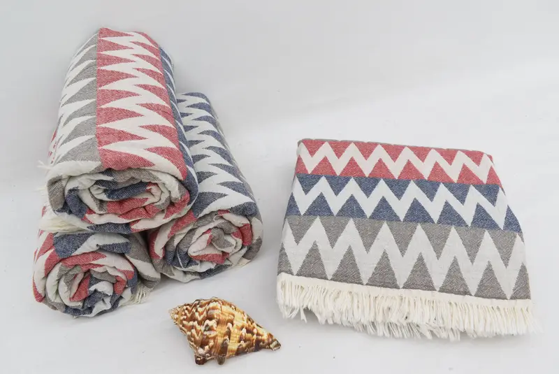 Travel towel, Wedding Gifts Towel, Turkish Towel Set, Bachelorette Party Gifts Bridesmaids, 70x40 Cotton Zigzag Design Towel, Employee Gifts - 8