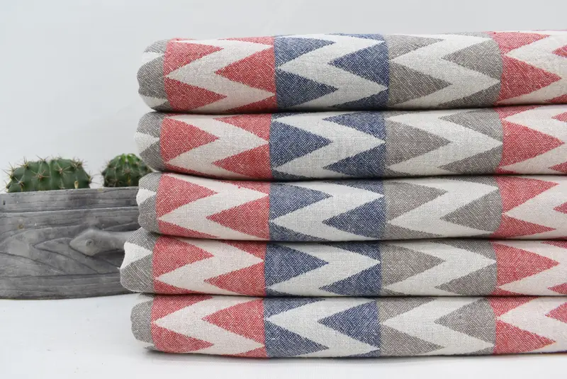 Travel towel, Wedding Gifts Towel, Turkish Towel Set, Bachelorette Party Gifts Bridesmaids, 70x40 Cotton Zigzag Design Towel, Employee Gifts - 2