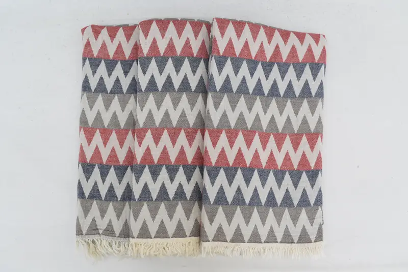 Travel towel, Wedding Gifts Towel, Turkish Towel Set, Bachelorette Party Gifts Bridesmaids, 70x40 Cotton Zigzag Design Towel, Employee Gifts - 6