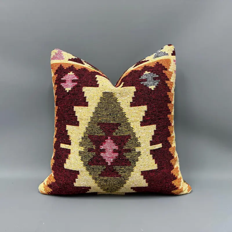 Handgewebter türkischer Kelim, 24x24 Zoll besticktes Wurfkissen