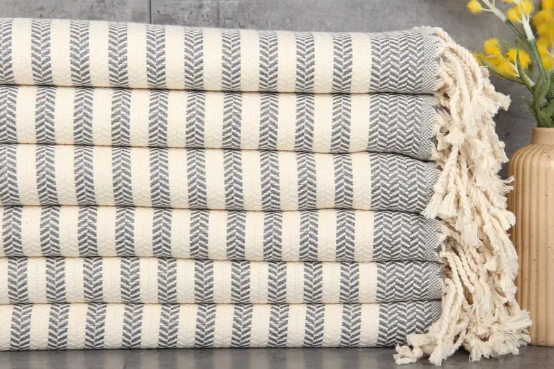 Personalized Dark Gray Chevron Beach Towel Hotel Towel, 40x71 Inches