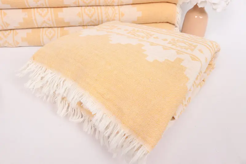 Turkish Blanket, 92x80 Cotton Kilim Towel, Family Gift Basket, Beach Wedding Favor, Housewarming Gift, Personalized Gift For Him, Throw Blanket - 5