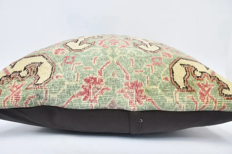 Ethnical Kilim Rug Pillow, Interior Designer Pillow, Handmade Kilim Cushion, Cushion Case, 28x28 Beige Pillow Sham, Hippie Throw Cushion - 5
