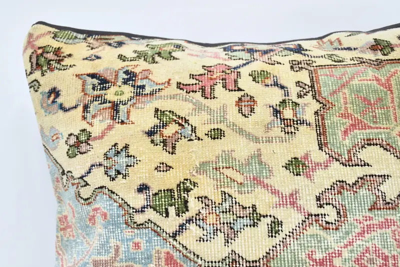 Ethnical Kilim Rug Pillow, Interior Designer Pillow, Handmade Kilim Cushion, Cushion Case, 28x28 Beige Pillow Sham, Hippie Throw Cushion - 2