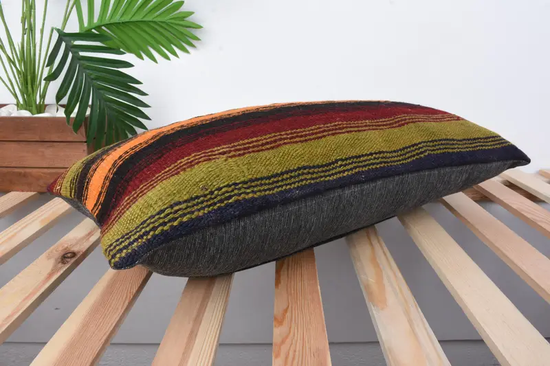 Pillow for Couch, Yoga Pillow Case, Interior Designer Pillow, Kilim Cushion Sham, Cushion, 12x24 Green Pillow, Sofa Pillow Case, Chair Cushion - 6
