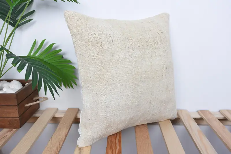 16x16 Beige Cushion Case, Sofa Bolster Pillow Case, Kilim Pillow Cover, Vintage Kilim Pillow, Handmade Kilim Cushion, Cushion - 4