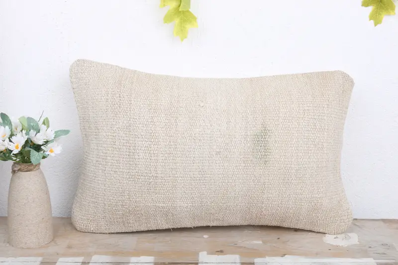 Cushion Case, Boho Pillow, Authentic Pillow Cover, Square Throw Pillow Sham, Gift Pillow, Kilim Pillow Cover, 12x20 White Pillow Case, Car Pillow - 2