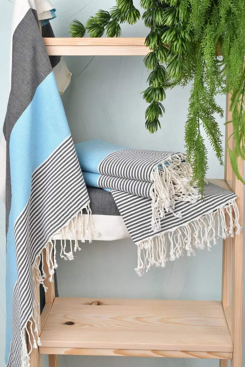 68x40 Cotton Striped Towel, Turkish Beach Towel Monogram, Bridesmaid Gift Towel, Hammam towel, Gym Towel, Absorbent towel, Boyfriend Christmas Gift - 6