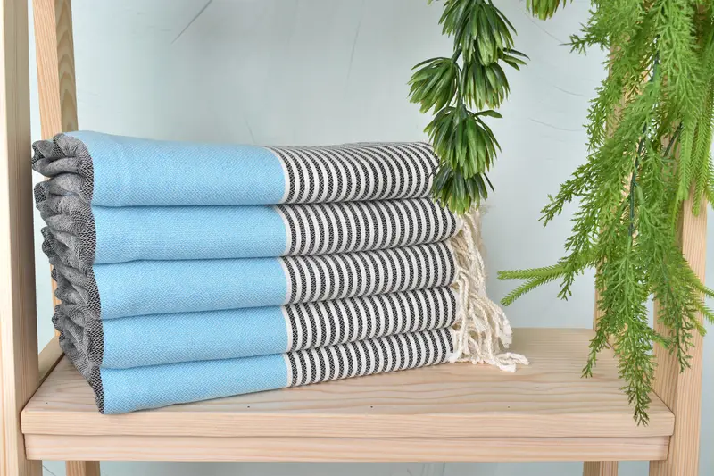 68x40 Cotton Striped Towel, Turkish Beach Towel Monogram, Bridesmaid Gift Towel, Hammam towel, Gym Towel, Absorbent towel, Boyfriend Christmas Gift - 2