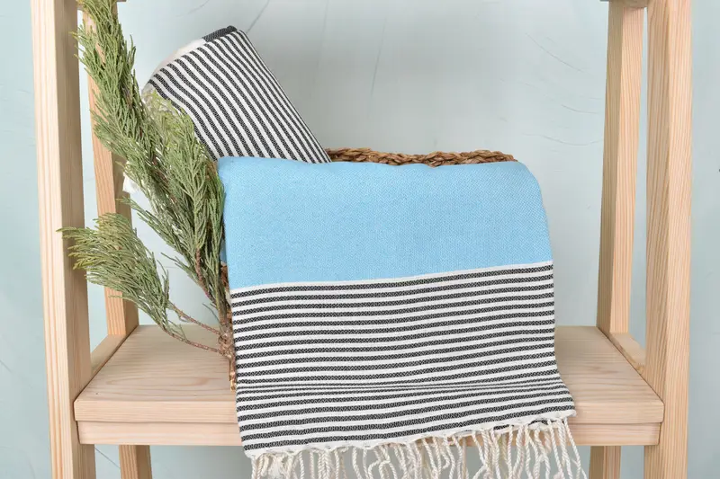 68x40 Cotton Striped Towel, Turkish Beach Towel Monogram, Bridesmaid Gift Towel, Hammam towel, Gym Towel, Absorbent towel, Boyfriend Christmas Gift - 4