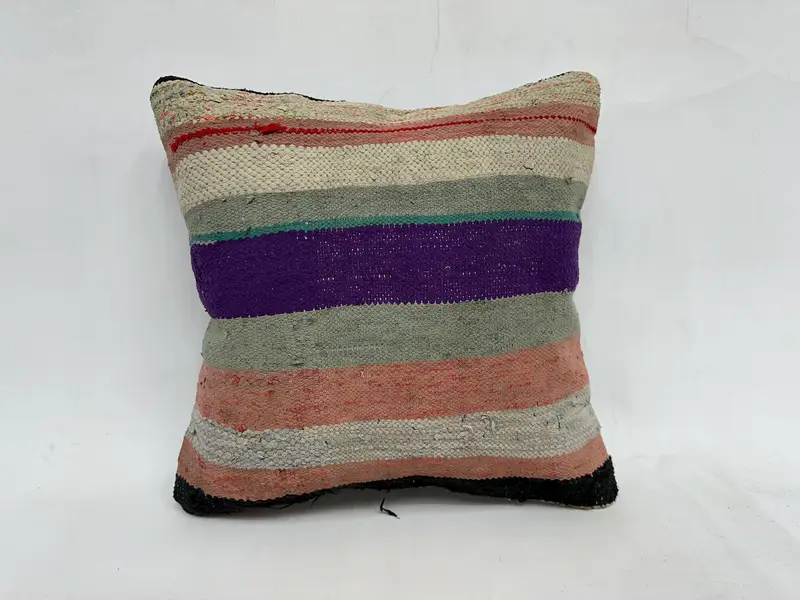 Outdoor Throw Pillow Sham, Pillow for Sofa, Pillow for Couch, Outdoor Pillow Case, 20x20 Beige Cushion, Turkish Kilim Pillow, Pillow Sham - 1