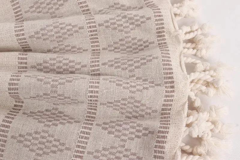 Organic Throw, Bachelorette Party Favors, Bridesmaid Gifts, Custom Shower Curtain, 100x88 Linen Kilim Design Towel, Personalized Gift, Woven Blanket - 8