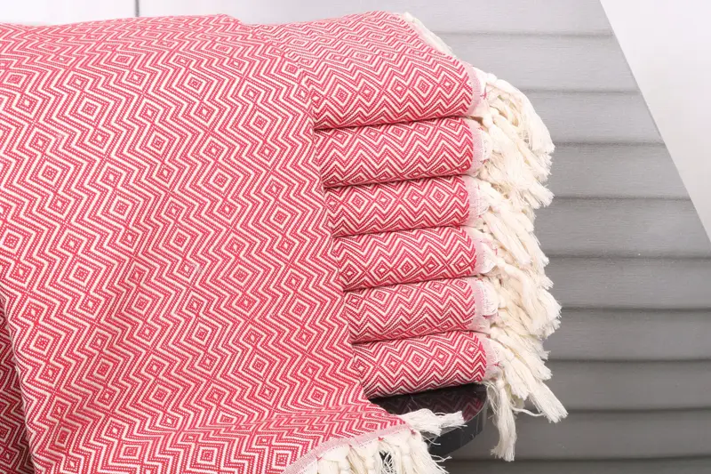 Red Cotton Towel Personalized 38x71 Inches, Turkish Beach Towel