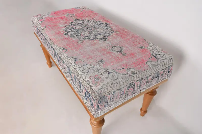 Modular Kilim-Inspired Ottoman Set, Medium Firm Foam-Filled Ottoman