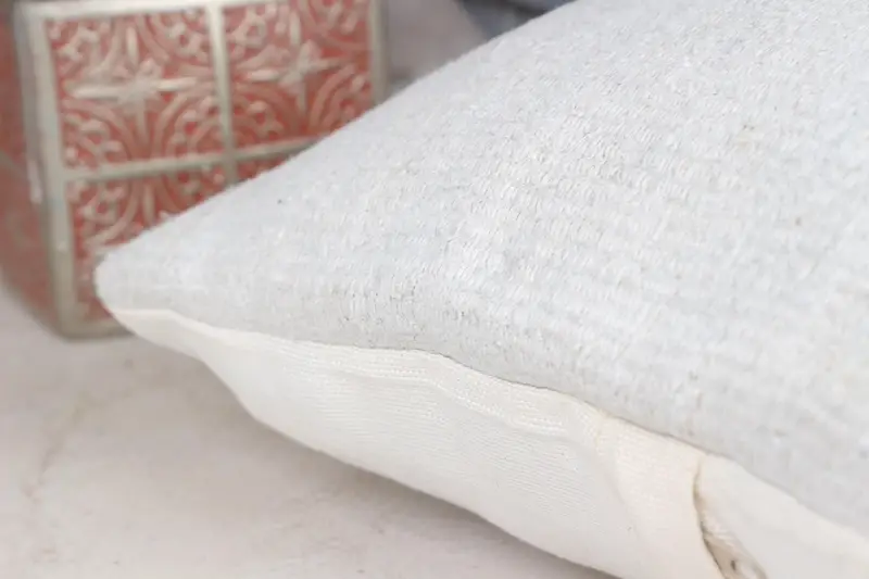 Handwoven Pillow Cover Cushion Case, Antique Pillows, 12x12 Beige Cushion Cover, Home Decor Pillow, Vintage Pillow, Cushion - 7