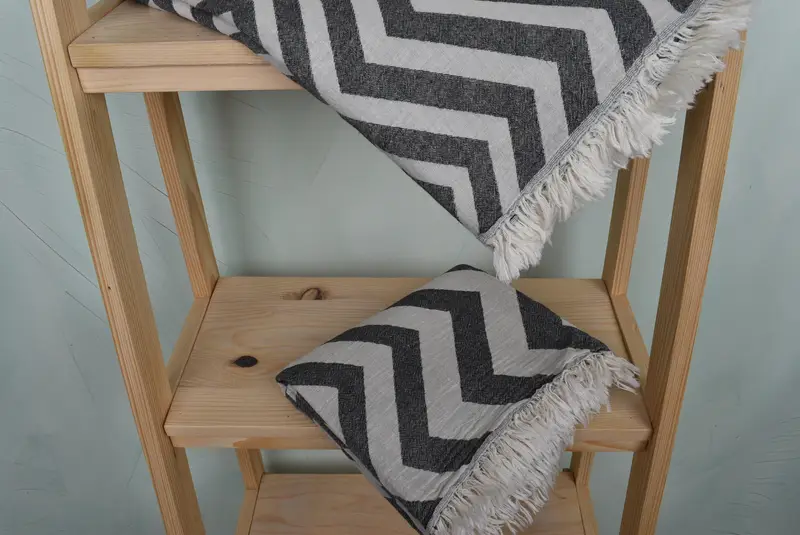 Lightweight Turkish towel for beach, Bridesmaid Gift Towel, Turkish hand towel, Gift Towel, 70x40 Cotton Zigzag Design Towel, Hammam towel - 5