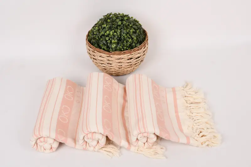 Thin towel, 70x40 Cotton Striped Towel, Bride Gift, Beach Towel Bulk, Lightweight quick-dry peshtemal towel for travel, Large Turkish Towel - 8