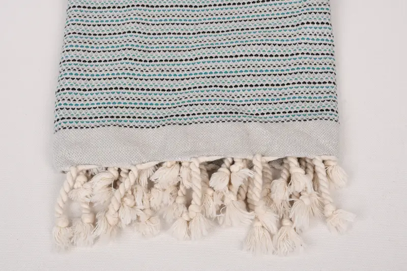 Turkish beach towel with fringe, Thin towel, Gift For Best Friend, Beach towel, Organic Towel, 64x40 Cotton Striped Towel, Cotton towel, Spa Towel - 3