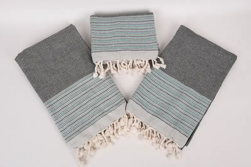 Turkish beach towel with fringe, Thin towel, Gift For Best Friend, Beach towel, Organic Towel, 64x40 Cotton Striped Towel, Cotton towel, Spa Towel - 6
