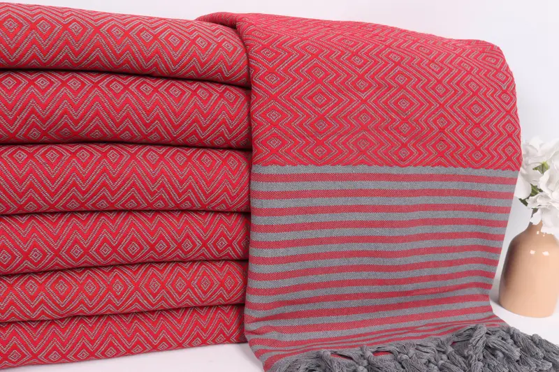 Organic Throw, Custom Wedding Gifts, Personalized Blanket, Bridal Shower Gift, Oversized Beach Towel, Couch Blanket, 104x80 Cotton Diamond Towel - 2