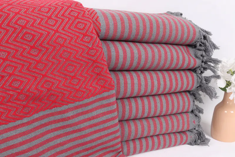 Organic Throw, Custom Wedding Gifts, Personalized Blanket, Bridal Shower Gift, Oversized Beach Towel, Couch Blanket, 104x80 Cotton Diamond Towel - 1