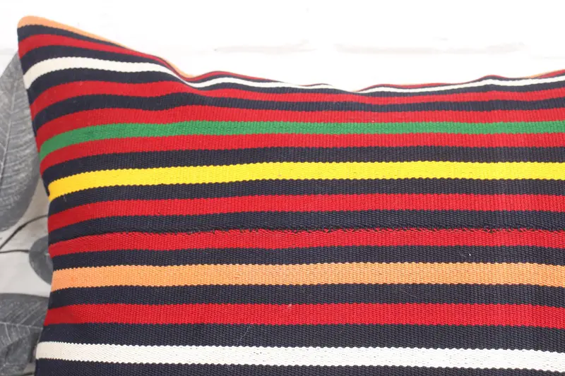 Cozy Throw Pillow Sham, Turkish Kilim Pillow, Boho Pillow Sham Cover, Handmade Kilim Cushion, Pillow Cover, 24x24 Yellow Pillow - 2