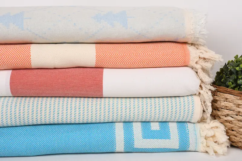 Tablecloth, 80x60 Cotton Set of 5 Towel, Turkish Blanket Queen, Bachelorette Gifts, Custom Gift, Wedding Favors, Shower Curtain, Family Gift Basket - 3