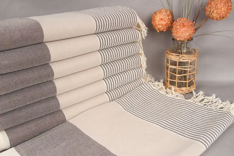 Antibacterial Turkish peshtemal towel, 68x40 Cotton Striped Towel, Custom Wedding Gifts, Mother Of The Groom Gift, Travel towel, Gifts For Him - 1