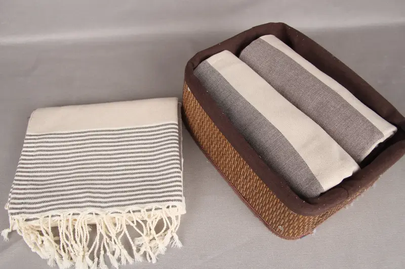 Antibacterial Turkish peshtemal towel, 68x40 Cotton Striped Towel, Custom Wedding Gifts, Mother Of The Groom Gift, Travel towel, Gifts For Him - 5